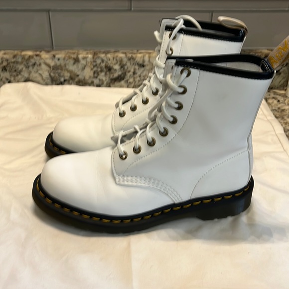 Dr. Martens Shoes - Doc Marten Vegan White Combat Boots